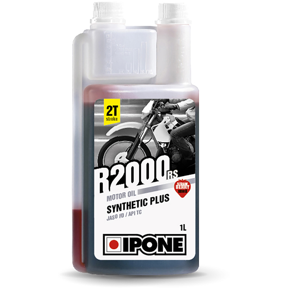 Ipone - Huile moteur semi-synthétique R2000 RS 1L fraise - moto 2 temps