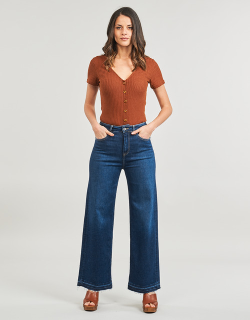 Pepe jeans - WIDE LEG JEANS UHW - Bleu