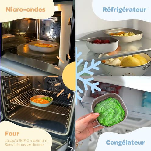 Coffret repas Inox Sage green - BEABA