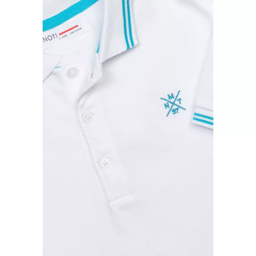 MINOTI Poloshirt mit Kontrastelementen Weiß