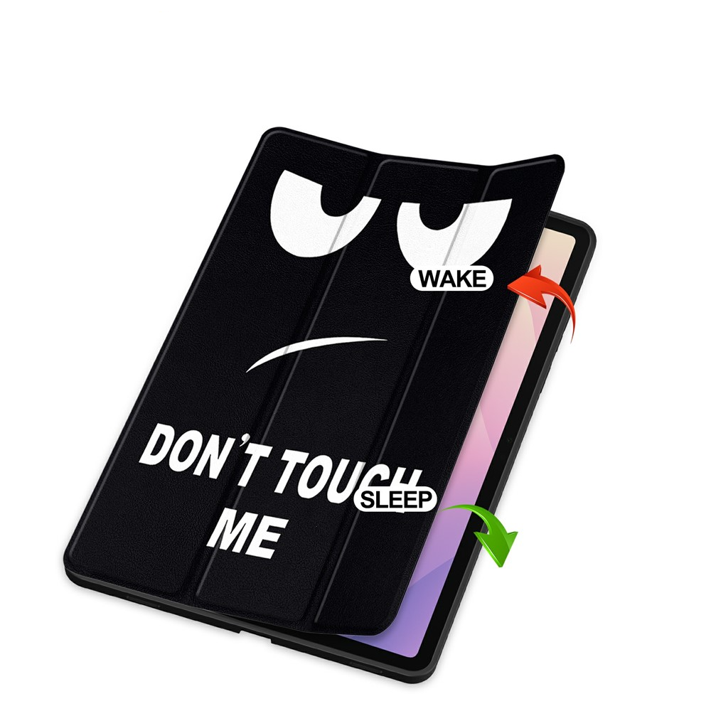 Samsung Galaxy Tab S11 Leder Tasche Smart Cover Schutzhülle   S-Pen Halterung - Don't Touch Me