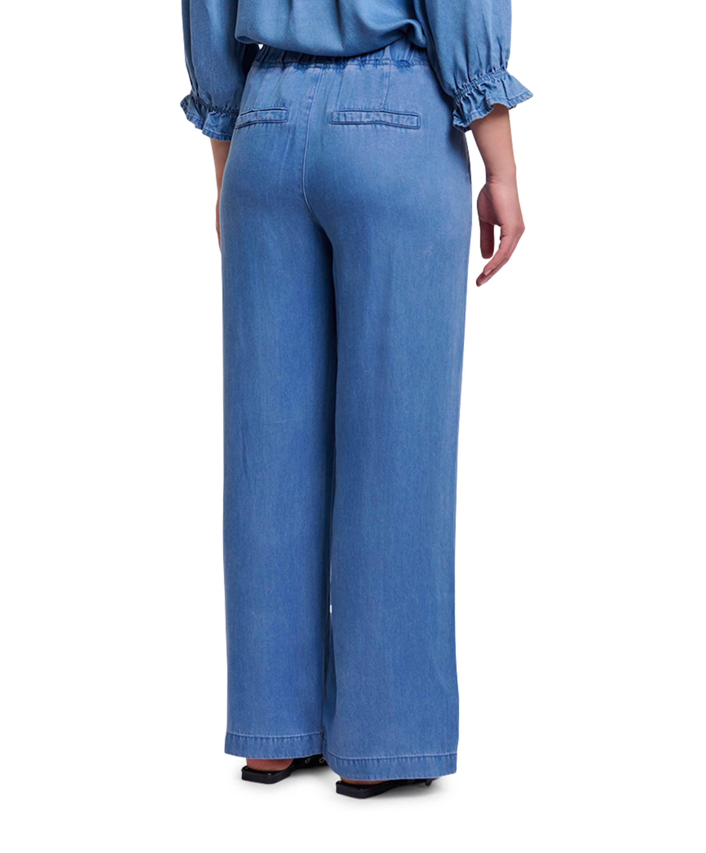 Rino & pelle Regular length wide leg dames broek blauw