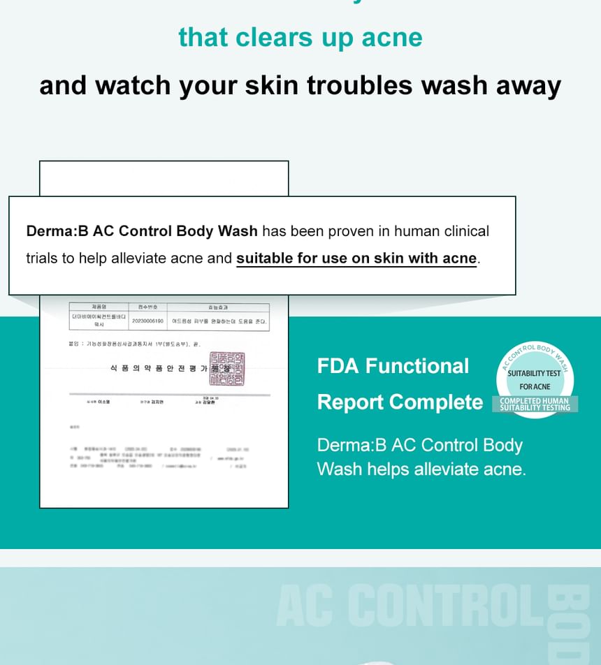 Derma: B - AC Control Body Wash