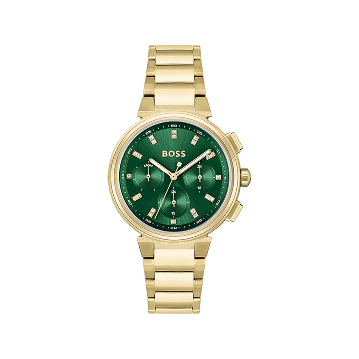 Montre BOSS One femme bracelet acier doré jaune