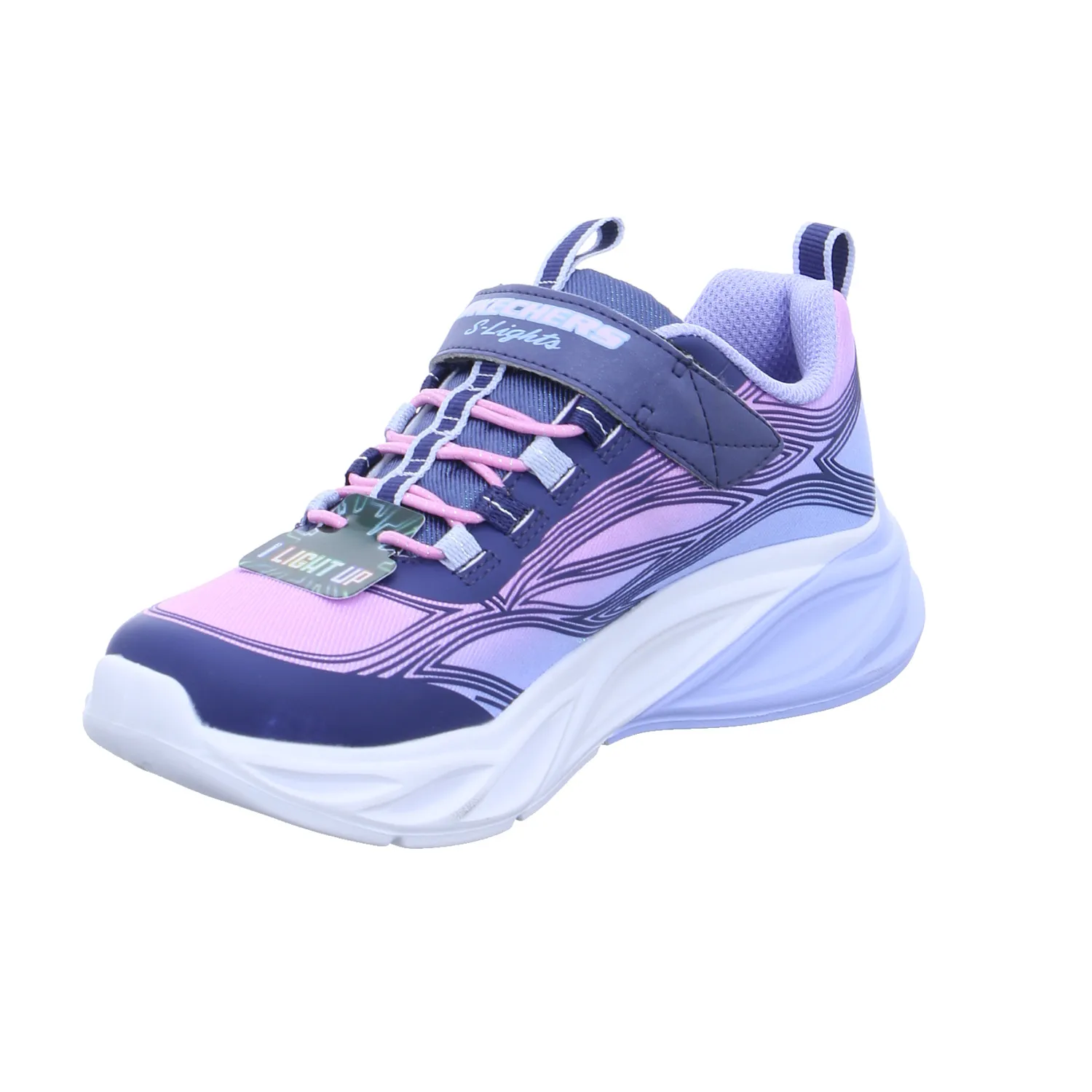 SKECHERS Mädchen-Halbschuh Klett Blau Textil  Sneaker