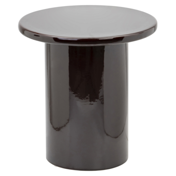 KARWEI bijzettafel Floor bruin keramiek Ø 40 cm