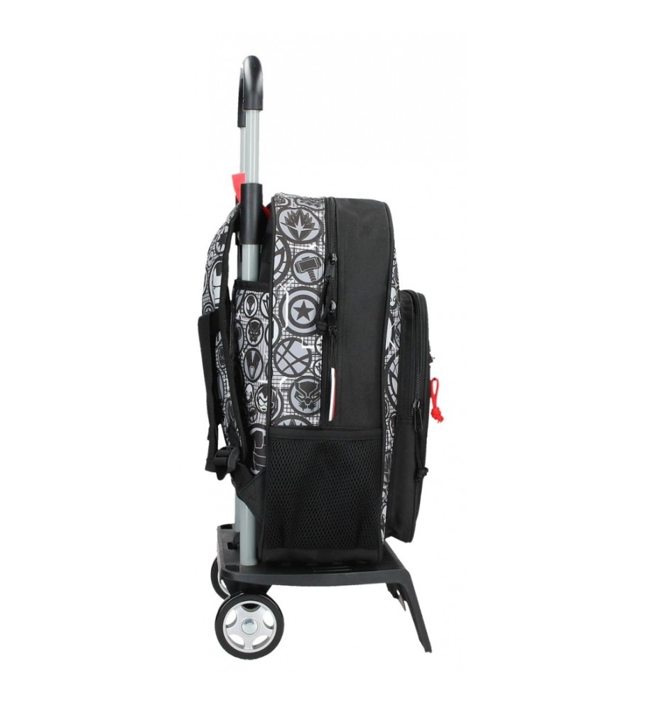 Disney Mochila Escolar Avengers Heroes con carro negro -30x38x12cm-