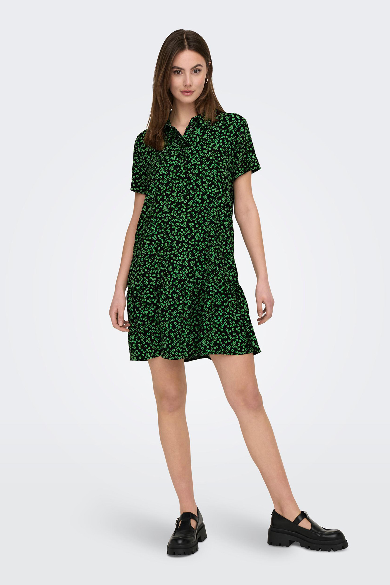 Vestido curto estilo camisa