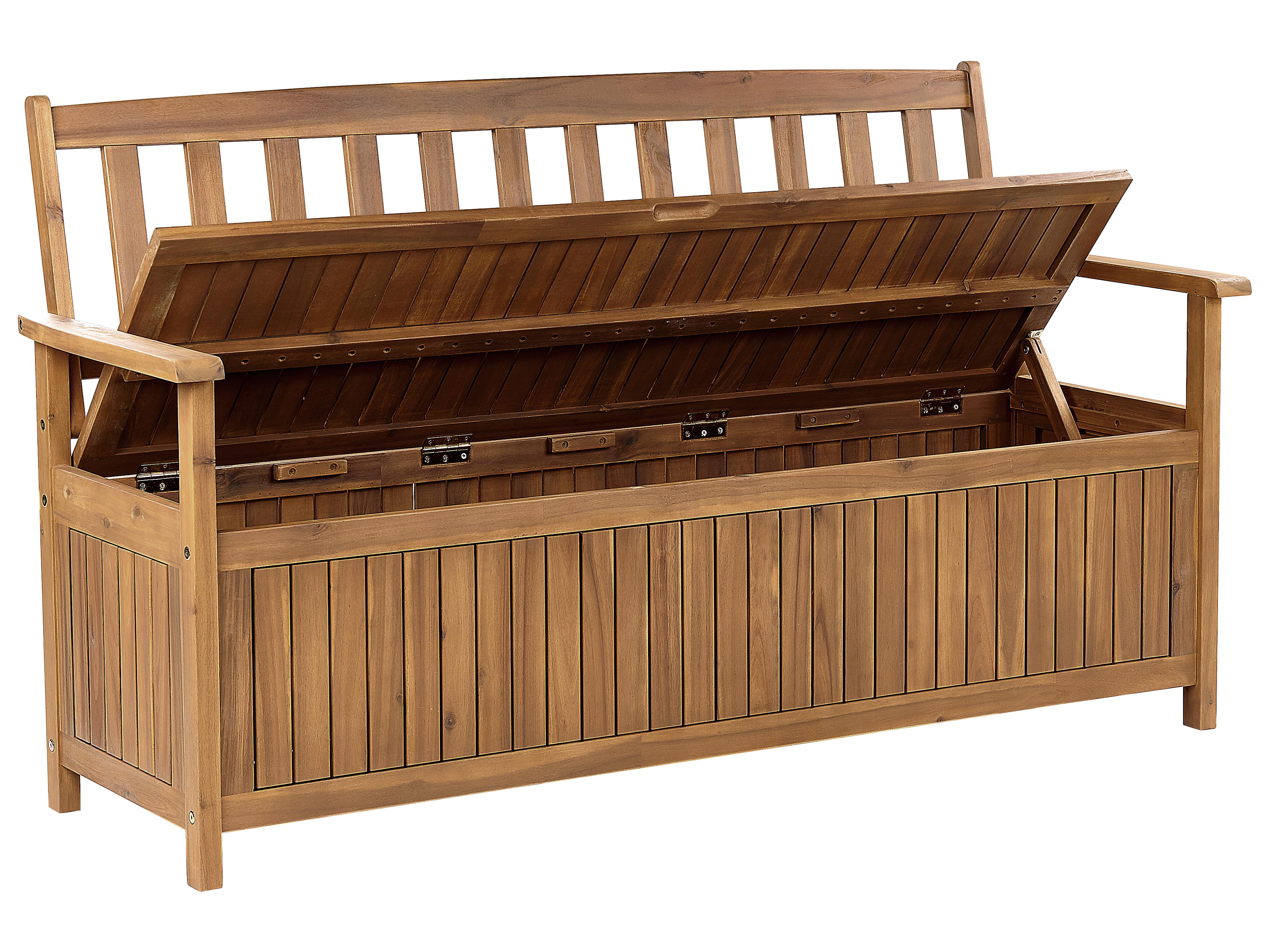 Tuinbank met zitkussen SOVANA 160 cm met opbergruimte Acaciahout Rood