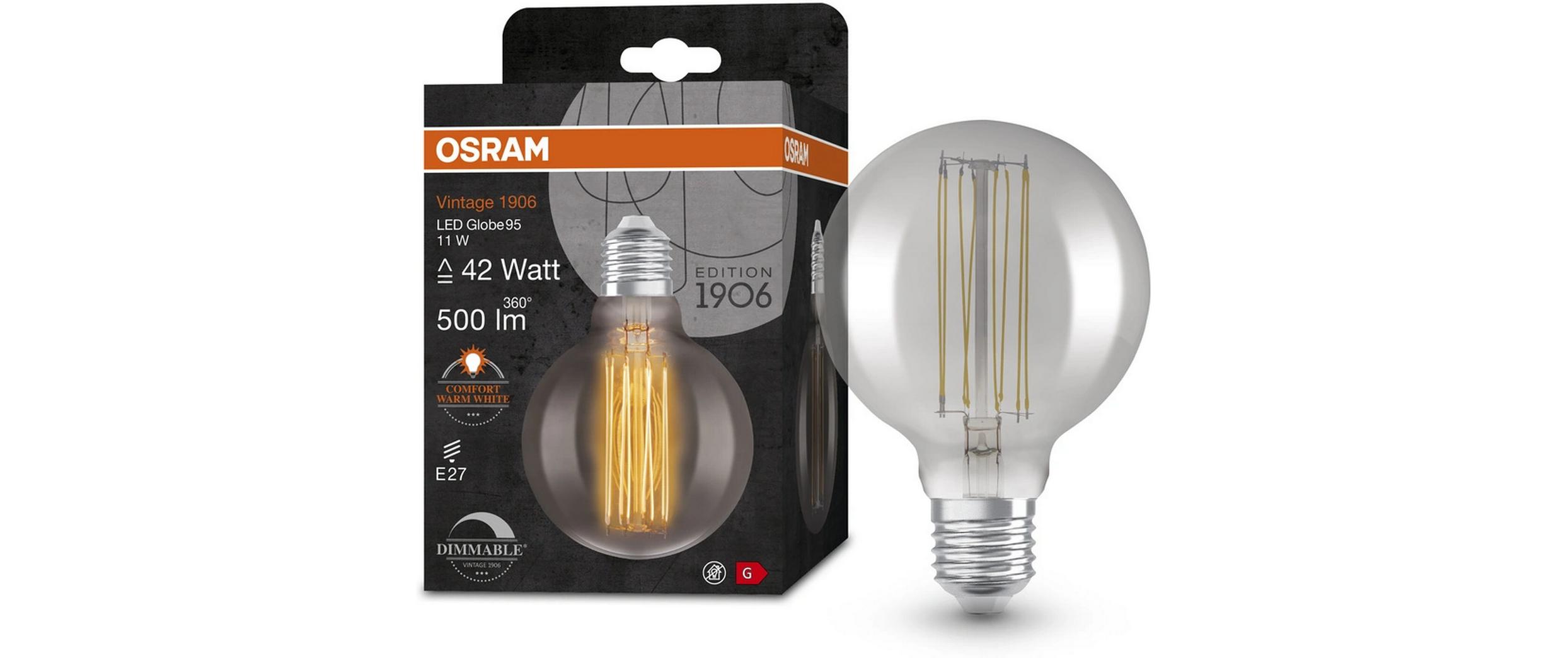 Lampe Vintage 1906 Globe95, 11W, E27, WarmweissDimmbare LED-Lampen, Vintage-Edition