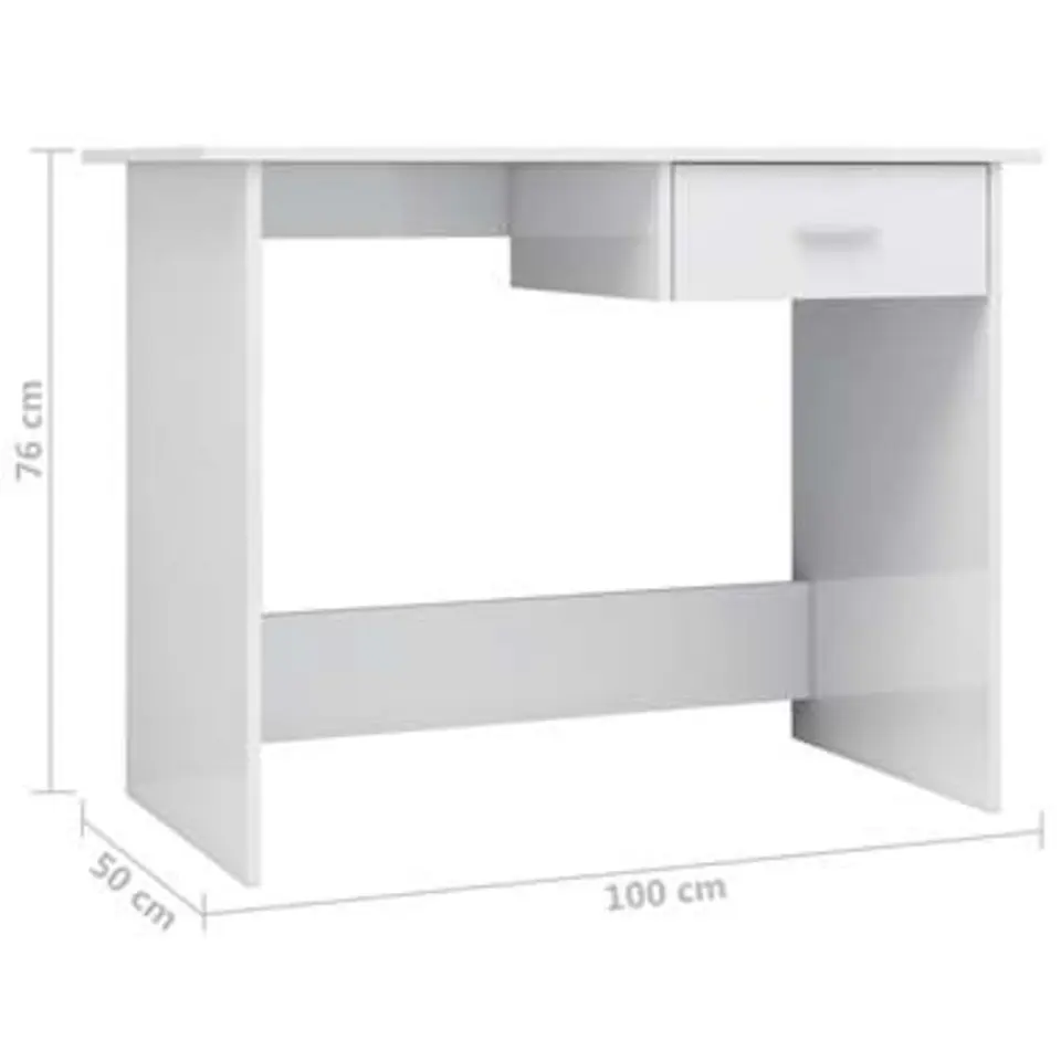 vidaXL - Bureau - Wit - Bewerkt hout