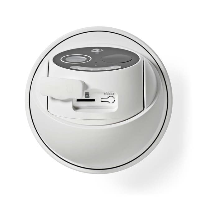 Nedis SmartLife udendørskamera | Wi-Fi | Full HD 1080p | Pan tilt | IP65 | Maks. batteritid: 5 Måned | Cloud Storage (mulighed) / microSD (ikke inkluderet) | 5 V DC | Med bevægelsessensor | Nattesyn | Hvid