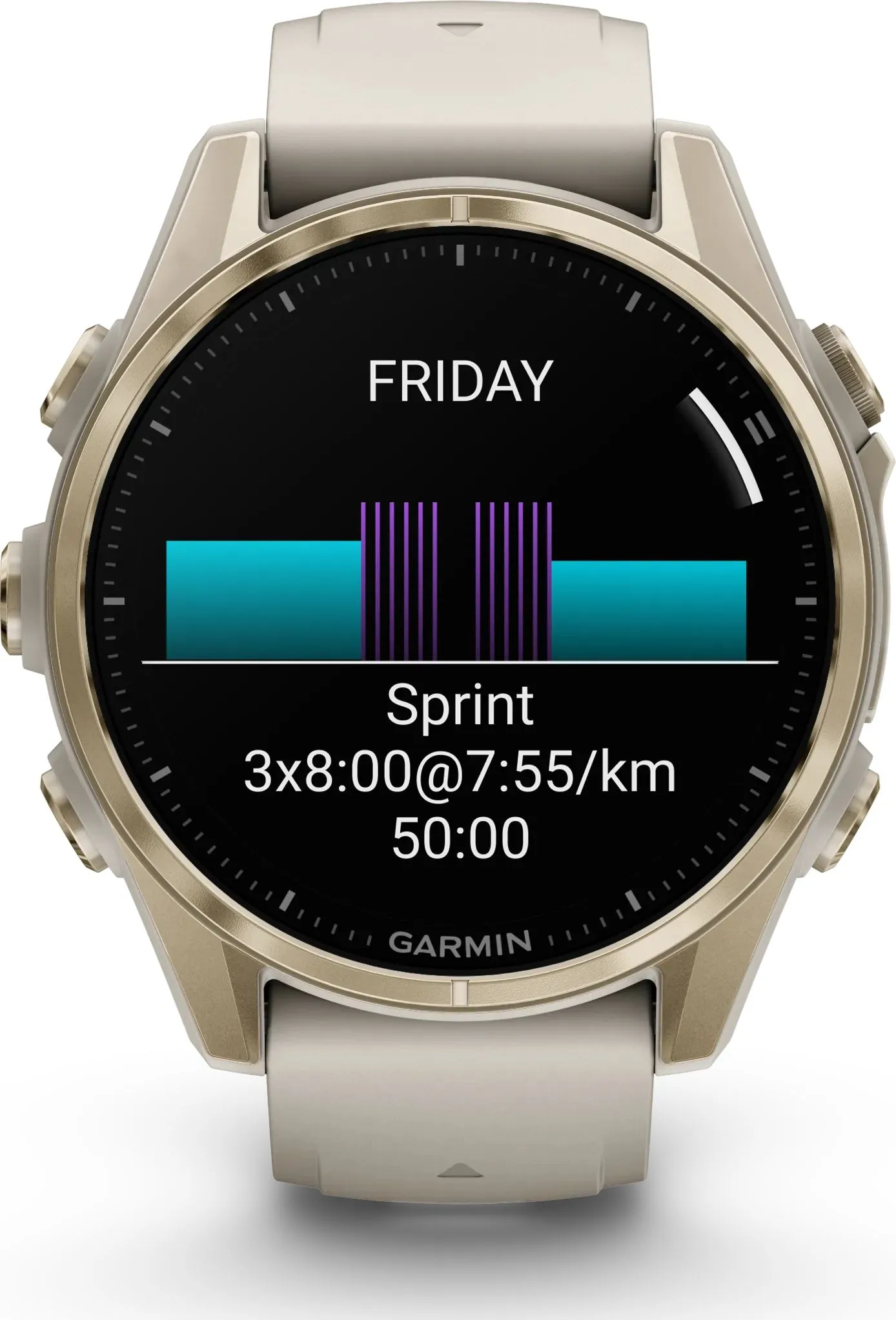 Garmin Fenix 8 Amoled 43mm, Sapphire Soft Gold - Fog Grey/Sandstone Silicone Strap