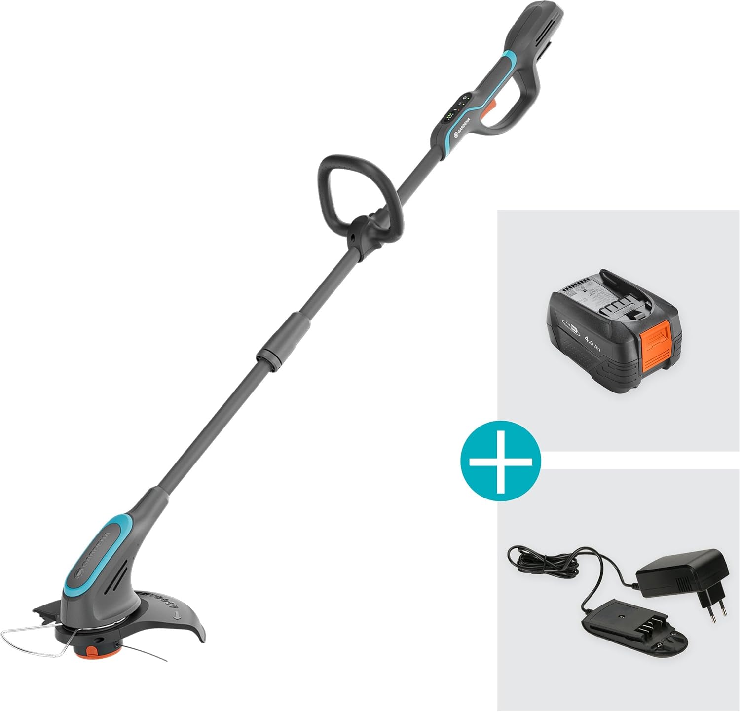 Gardena Akku-Trimmer PowerTrim 30/18V Set, Power for All-kompatibel, PowerBoost-Modus, 2-mm Trimmfaden, ergonomisches Design (14703-20)