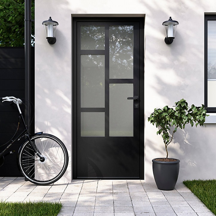 Porte d'entrée FORTIA acier Kribi 96 x h.218 cm poussant droit