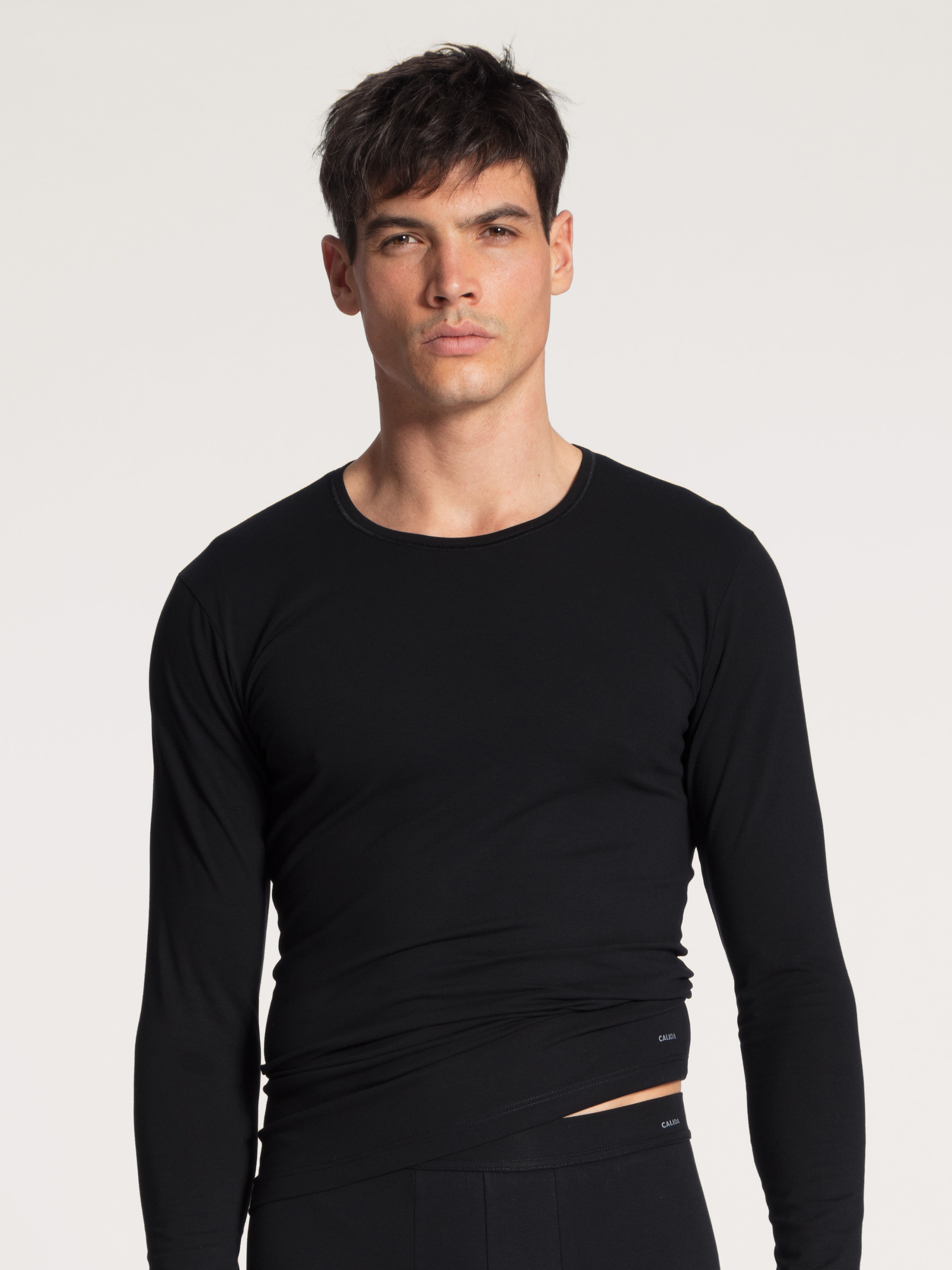CALIDA Langarmshirt »Cotton Code«, Rundhals-Ausschnitt, Single Jersey, formstabil, elastisch, weich