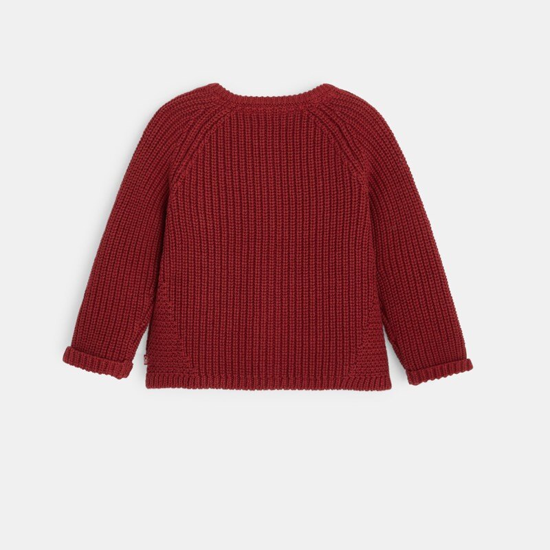 Gilet cardigan coton bio rouge bébé fille Rouge