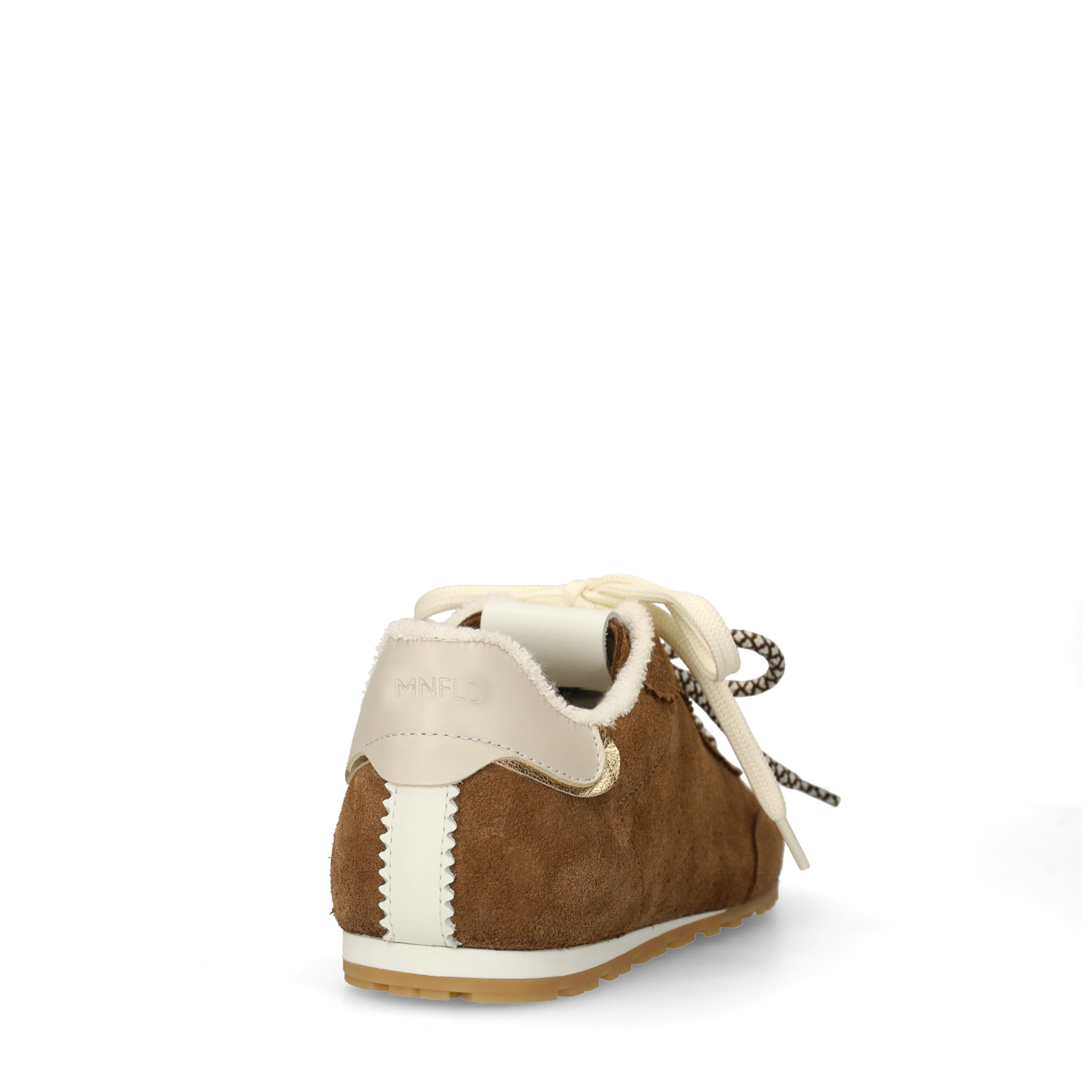 Bruine suède sneakers met dubbele vetersluiting