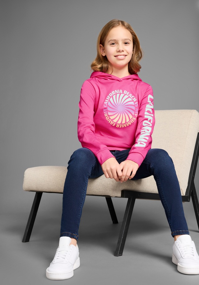 KIDSWORLD Kapuzenshirt », Langarmshirt mit Ärmelprint«, Langarm,  gerade Passform,  mit coolem Aufdruck