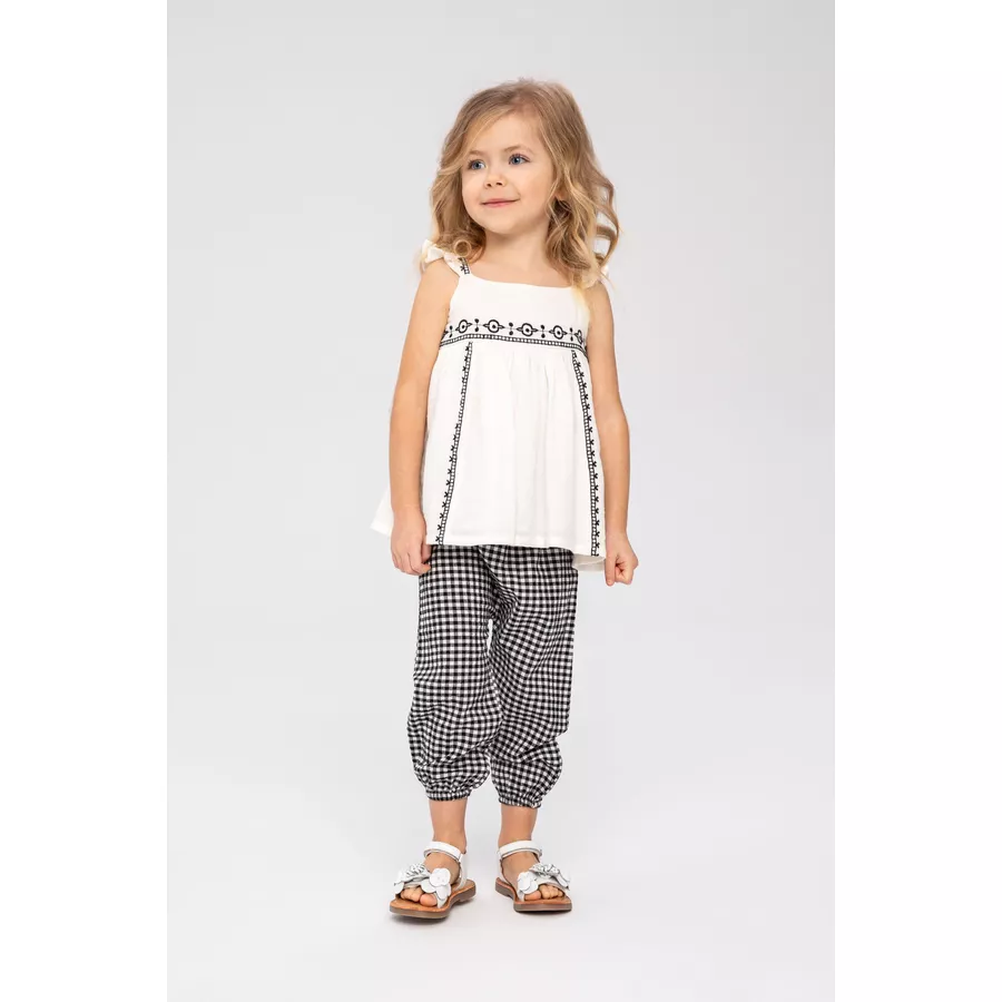 MINOTI Top & Hose im Set WeißDunkelgrau