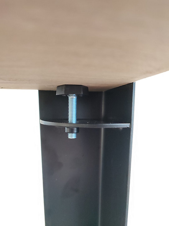 Pied de table profil en L Mottez en acier noir H. 73 cm