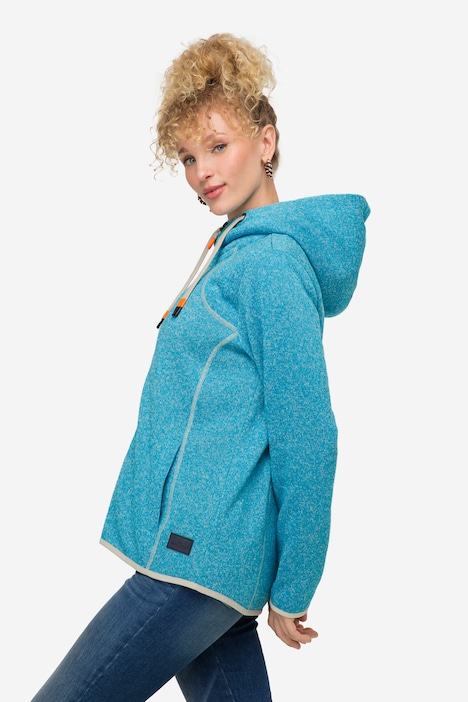 Hoodiejacke, Fleece, Teddy-Kapuze, Zipper, Langarm