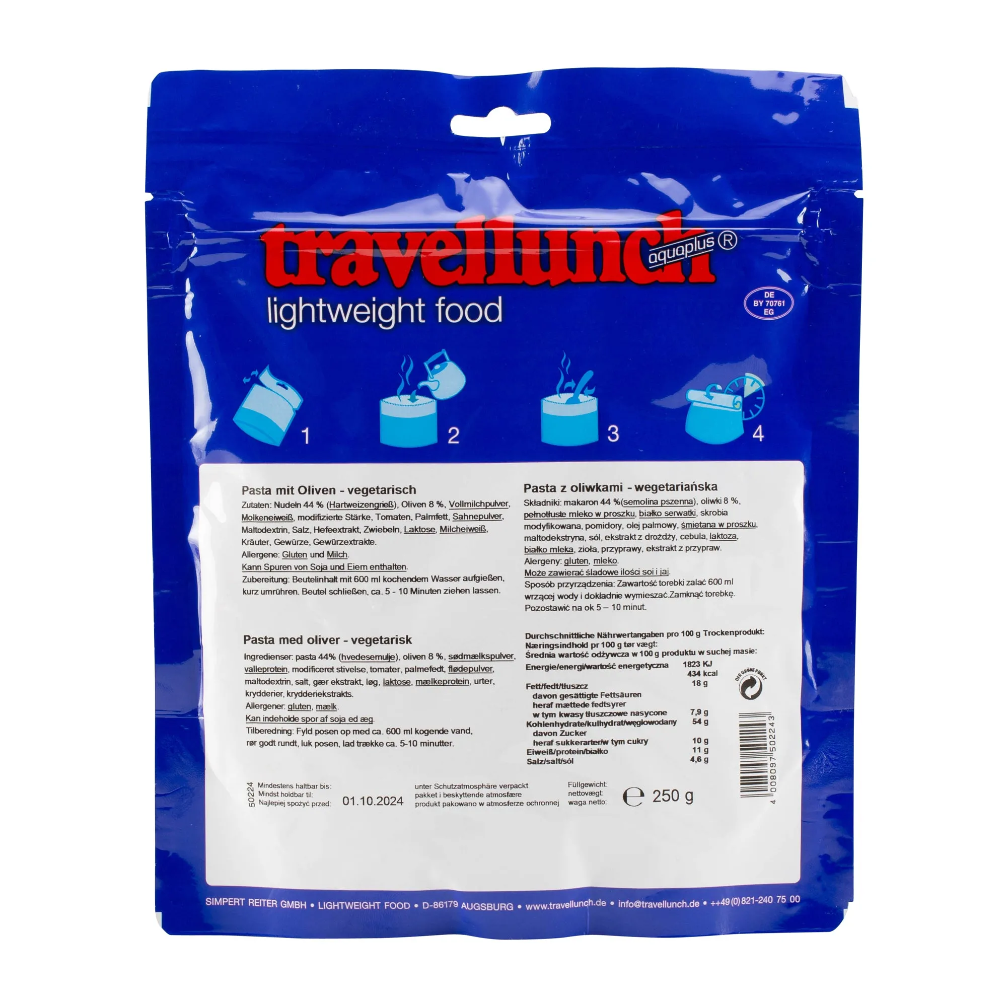 Travellunch -  Pasta mit Oliven vegetarisch 2er Packung
