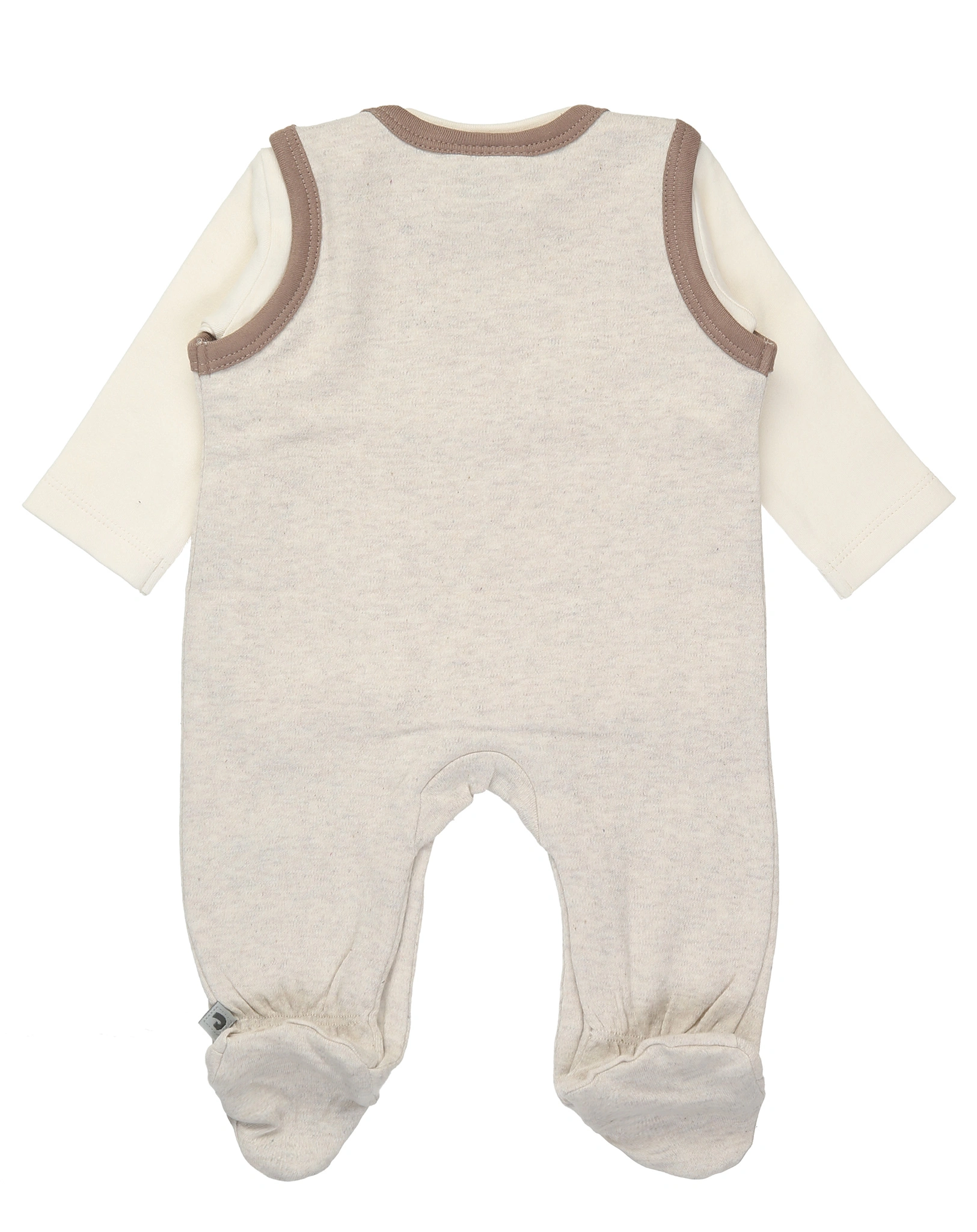 Strampler GIRAFFENVOGEL mit Langarmshirt in beige