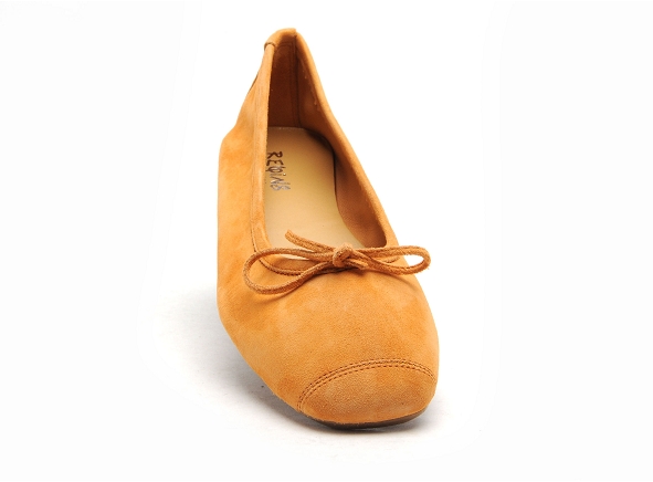 Reqins ballerines femme harmonie cuir velours orange