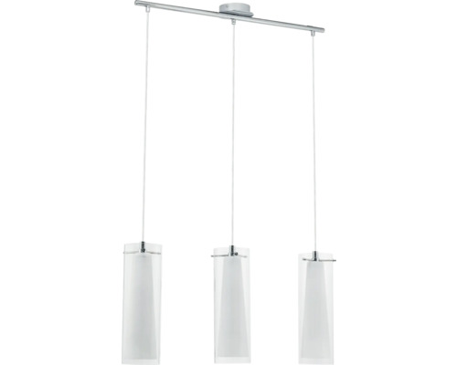 3-lamps hanglamp L 72,5 cm chroom/wit