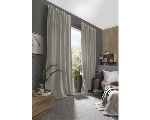 Gordijn met combiband Wolly taupe 135x245 cm