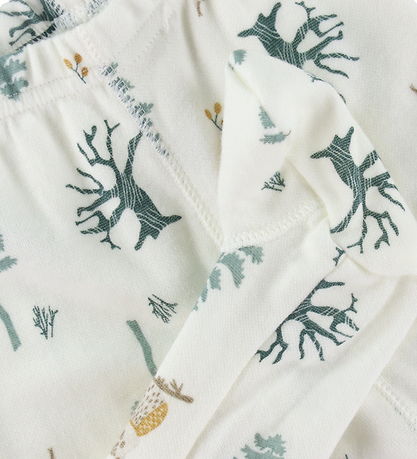 Joha Leggings - Wolle/Bambus - Offwhite m. Wald