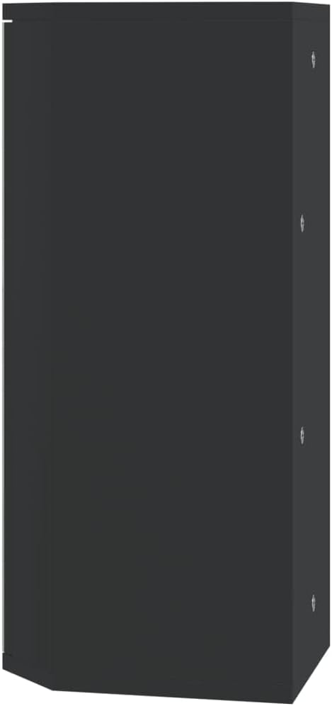 vidaXL Eck Spiegelschrank, Badschrank mit Spiegel, Hängeschrank Badezimmerschrank mit 2 Ablagen, Wandschrank Badmöbel Badspiegel, Schwarz