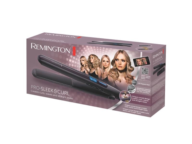 Remington Haarglätter S6505 PRO Sleek & Curl Streckeisen zum Glätten und Locken