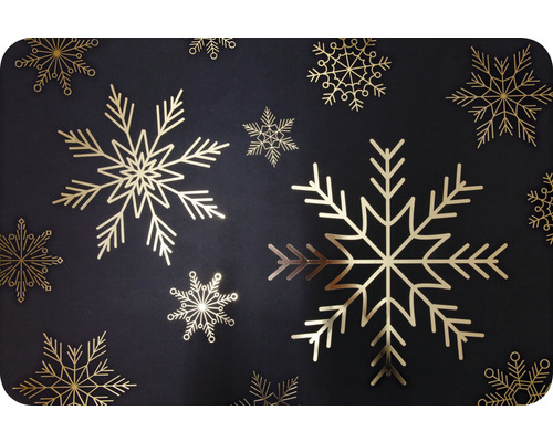 Placemat Sneeuwvlokken goud/zwart 30 x 45 cm Minimale bestelhoeveelheid 4 stuks