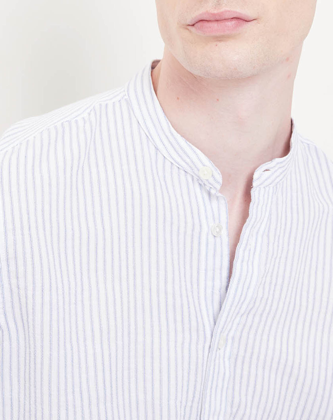 Hartford Chemise Slim Sunny à fines rayures bleu/blanc