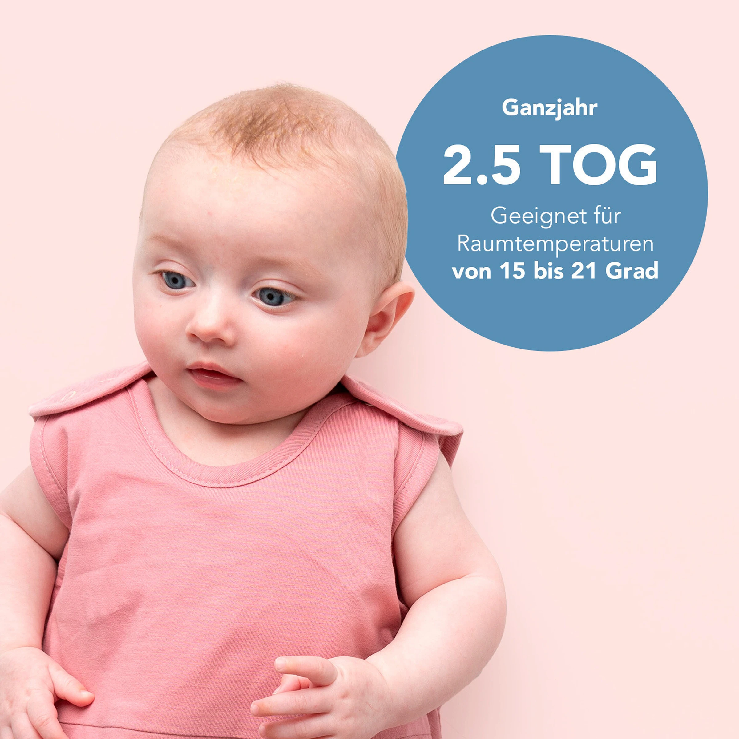 schlummersack Schlafsack ohne Füßen 2.5 Tog Pastellrosa