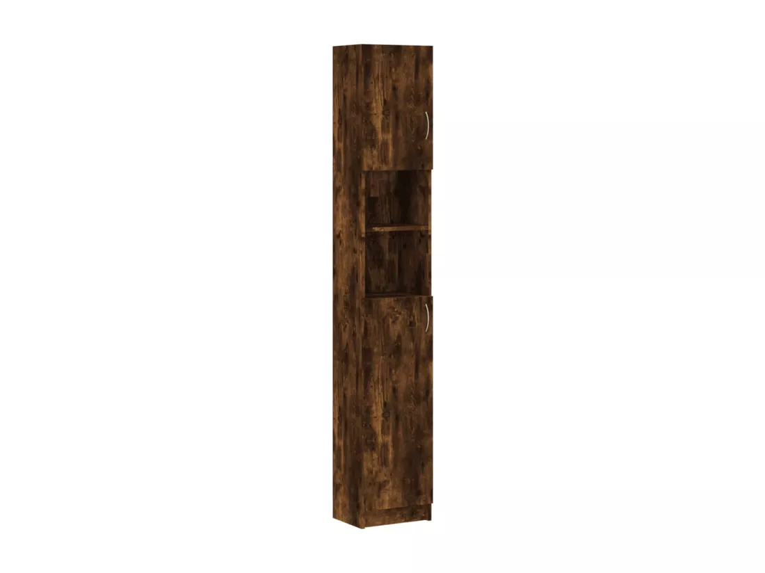 Armoire de bain Chêne fumé 32x25,5x190 cm Bois d'ingénierie