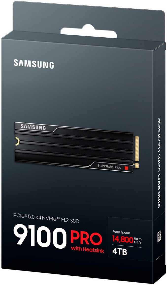 Samsung interne Gaming-SSD »9100 PRO Heatsink PCIe® 5.0 NVMe™ M.2 - 1 TB« 4000 GB Anschluss PCI Express 5.0