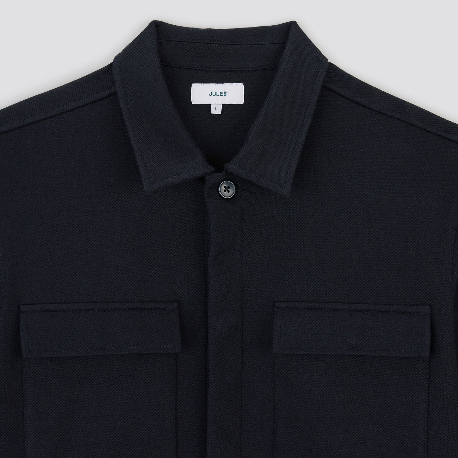 Surchemise unie coton maille Bleu foncé
