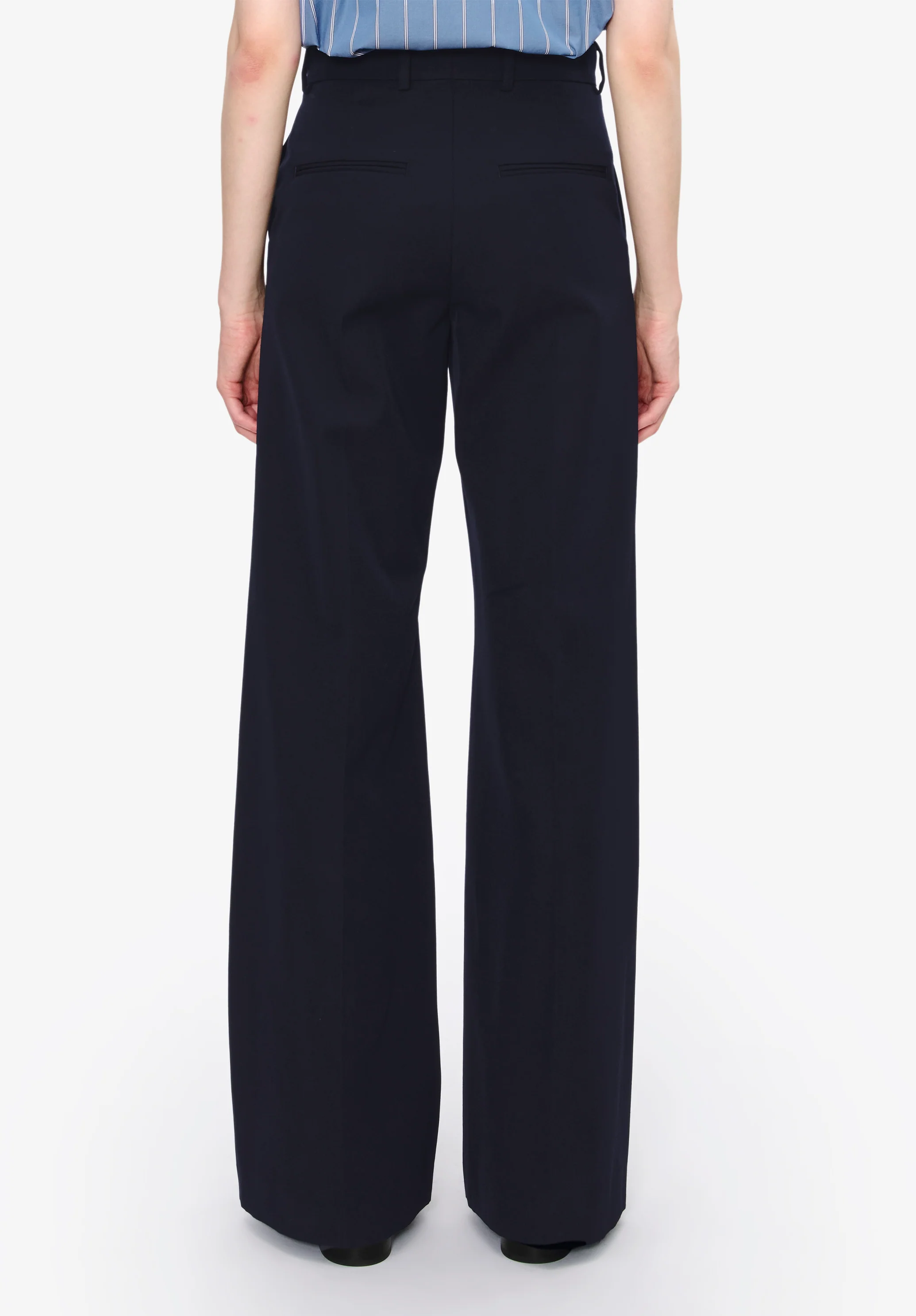 Pantalon droit à plis - Dark navy