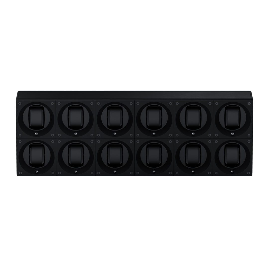SwissKubik Masterbox Leder Schwarz - 12 Uhren