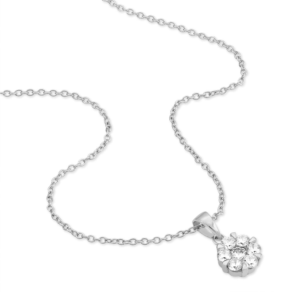 Collier Pietra Argent Blanc Oxyde De Zirconium