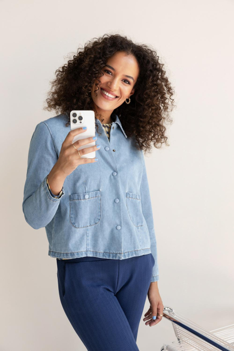 Ivy Beau blauwe dames blouse