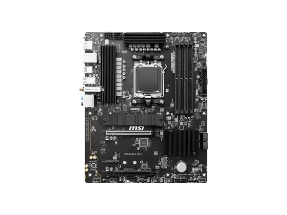 MSI PRO B650-S WIFI - Bundkort - ATX - Socket AM5 - AMD B650 Chipset - USB 3.2 Gen 1, USB 3.2 Gen 2, USB-C 3.2 Gen2, USB-C 3.2 Gen 2x2 - 2.5 Gigabit LAN, Wi-Fi 6E, Bluetooth - onboard grafik (CPU påkrævet) - HD Audio (8-kanaler)