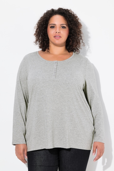 Basic Shirt, Knopfleiste, regular, Langarm