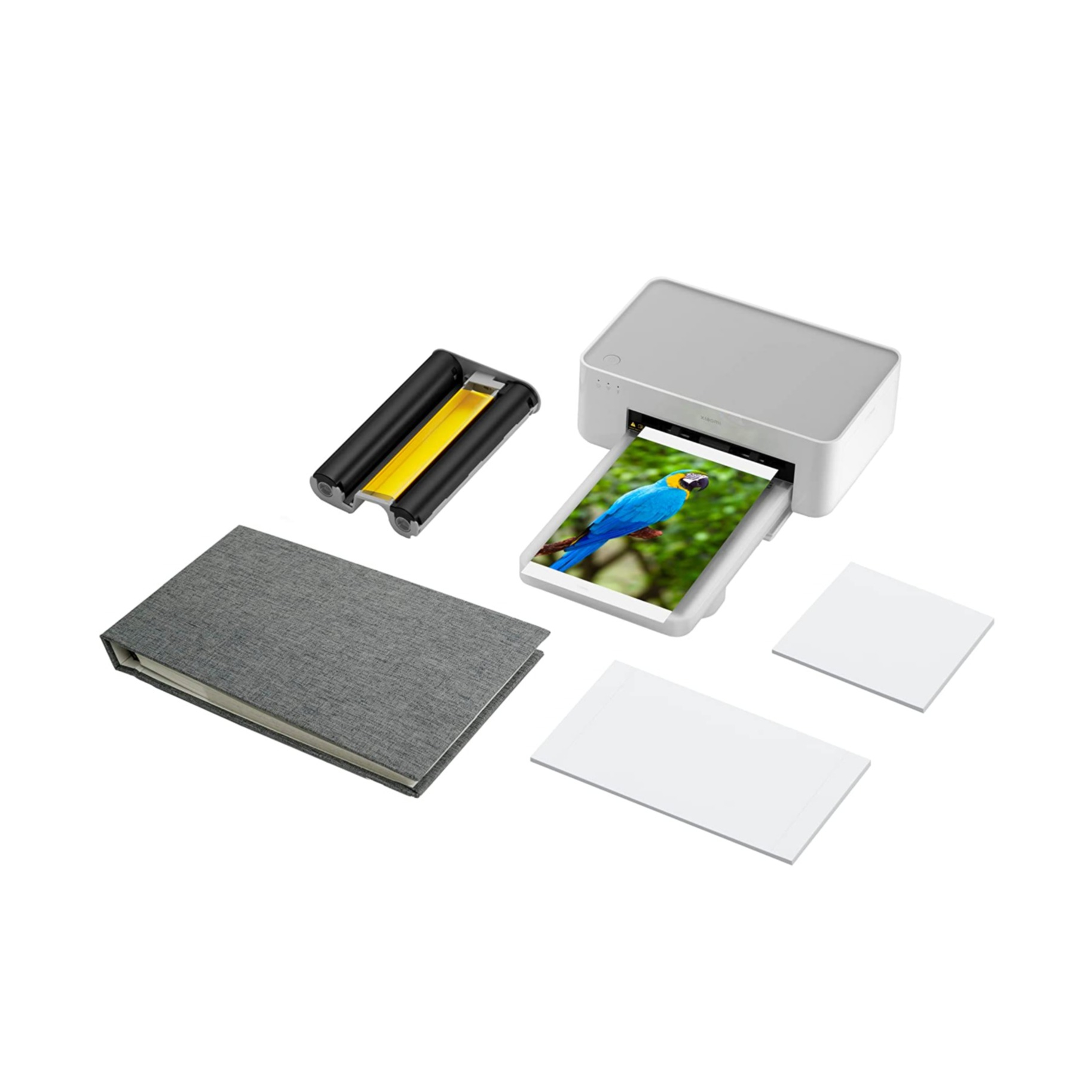(5-tlg. Set) Instant Photo Printer 1S Set Sofortbilddrucker für Handy (iOS/Android) und Fotoalbum (BHR6747GL) - Weiss