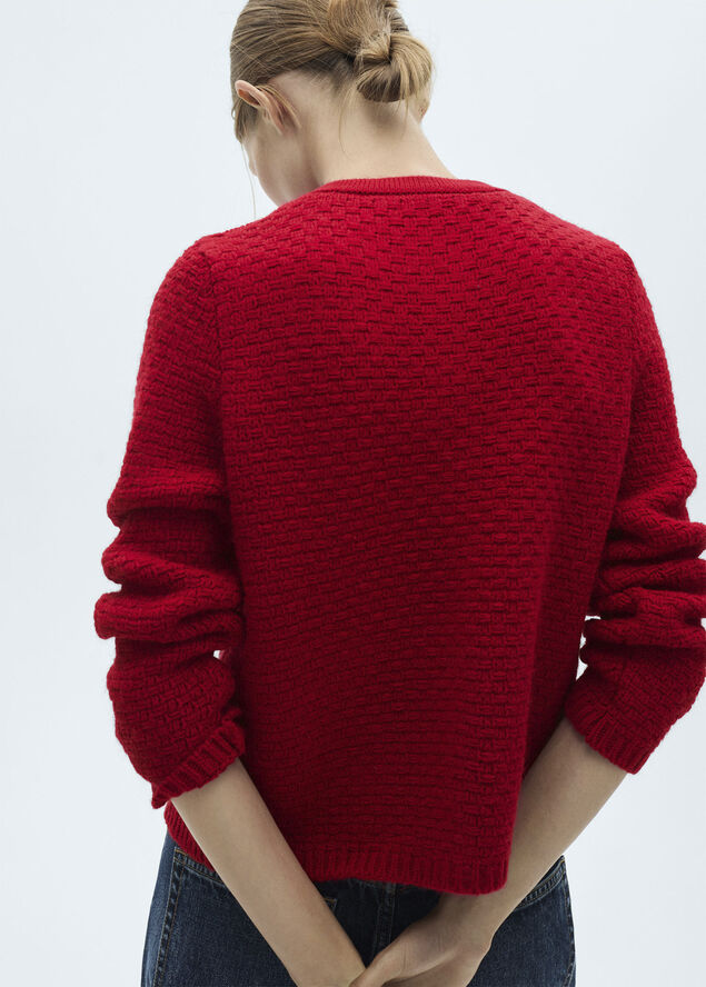 MANGO Knitted jacket. -- CUNA Red