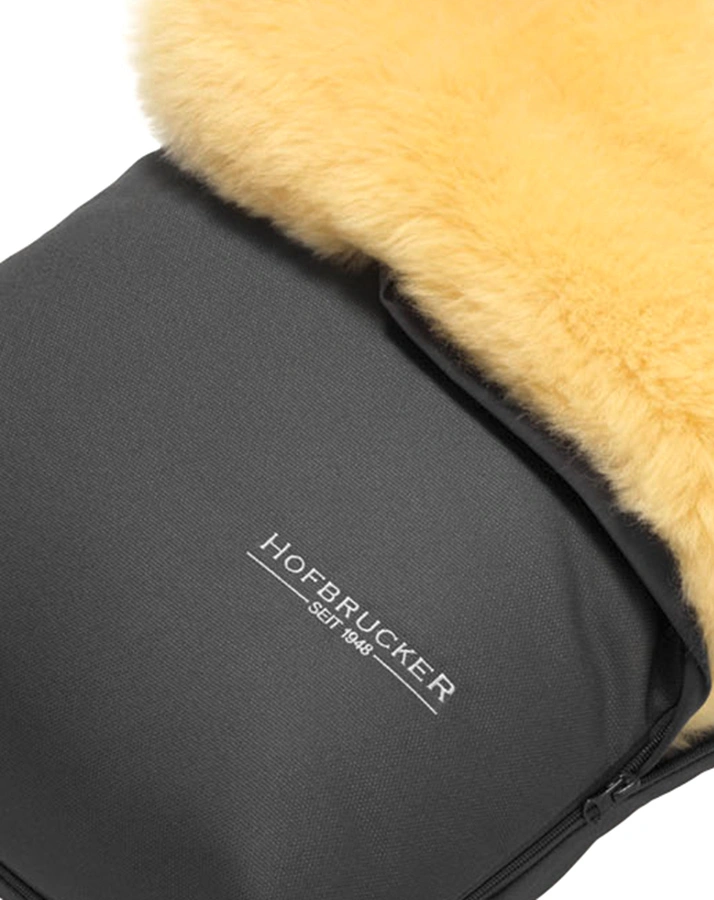 Lammfell-Fußsack PUTZI für Kinderwagen in grau