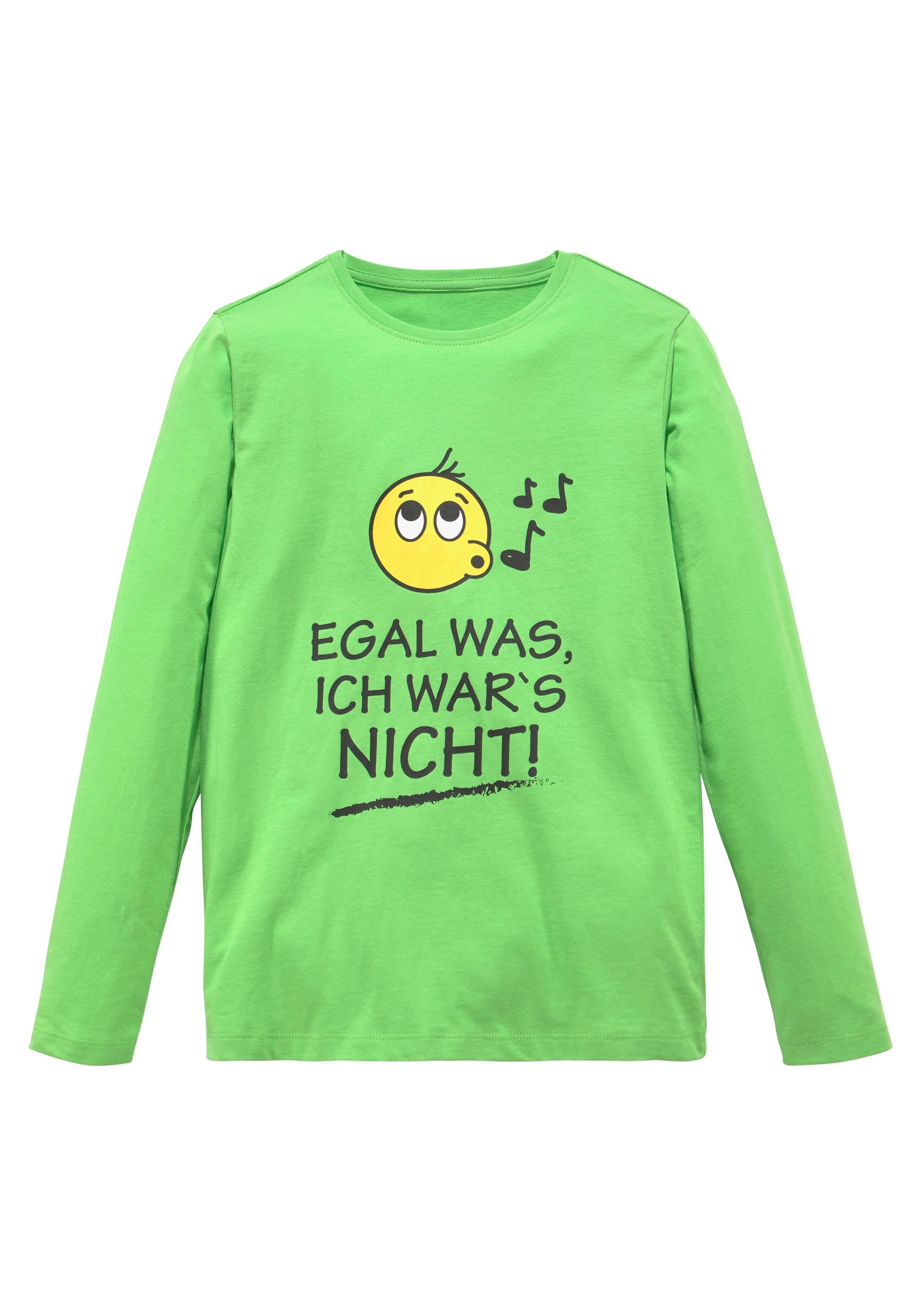 KIDSWORLD Langarmshirt »EGAL WAS, ICH WAR'S NICHT!« Langarm,  Basic-Passform,  peppiger Aufdruck,  Rundhalsausschnitt